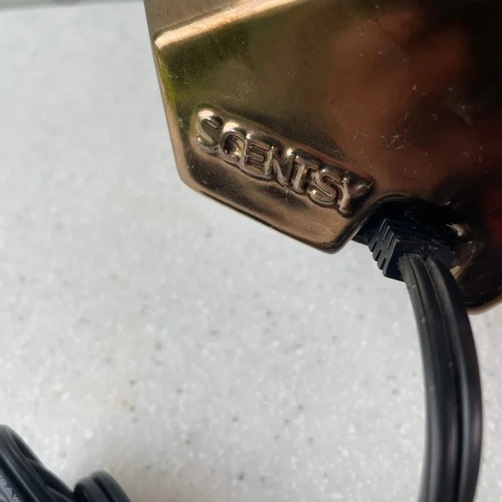 Scentsy Geometric Wax Warmer Metallic Bronze Copper Faceted Electric TESTED